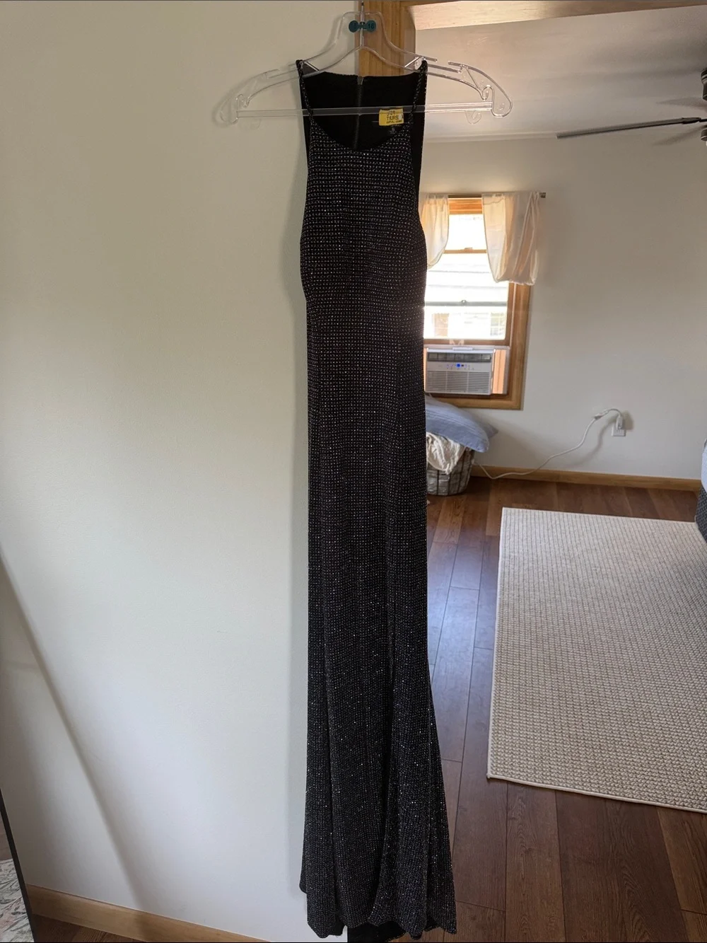 Sparkling Black Sleeveless Maxi Dress